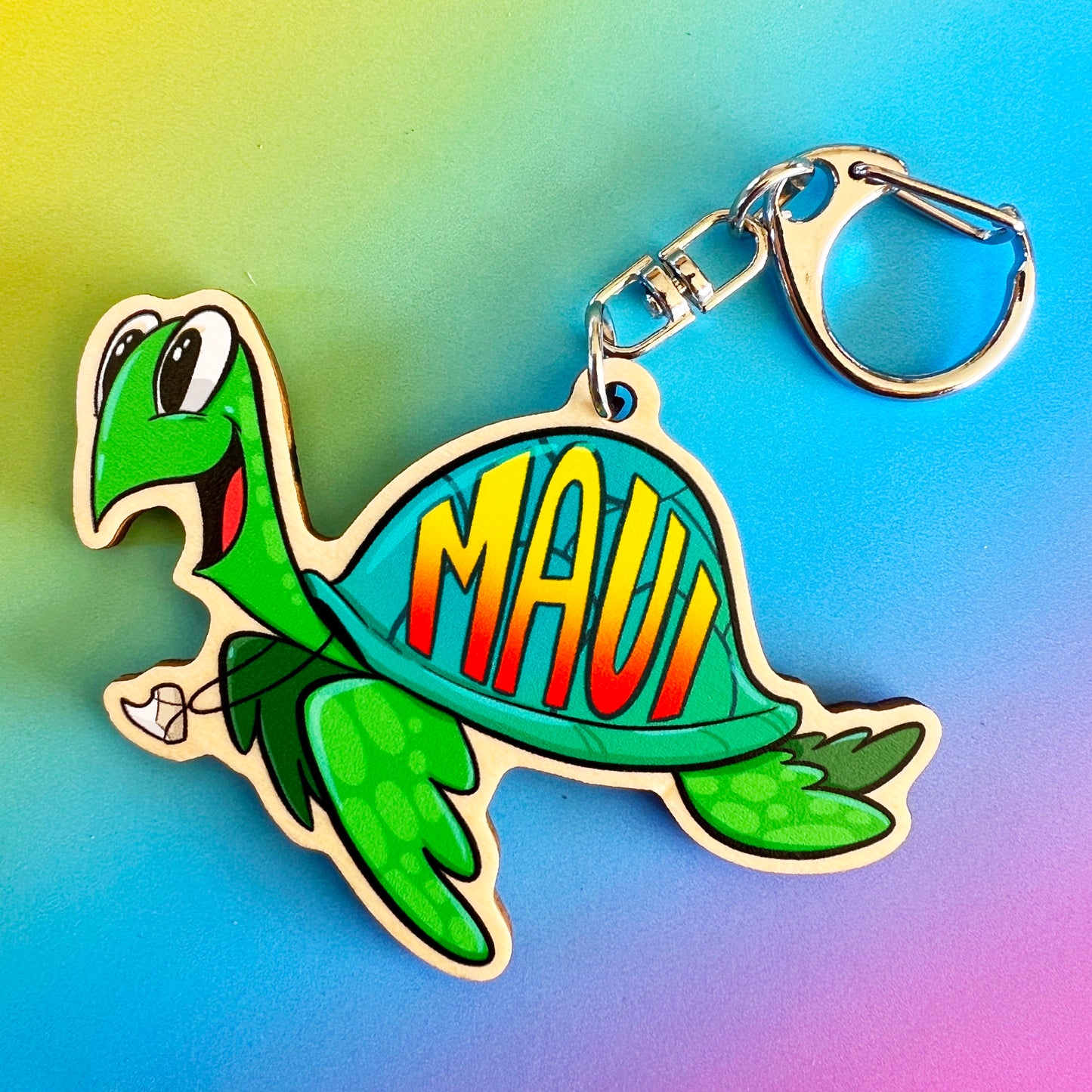 Turtle Maui Shell Keychain