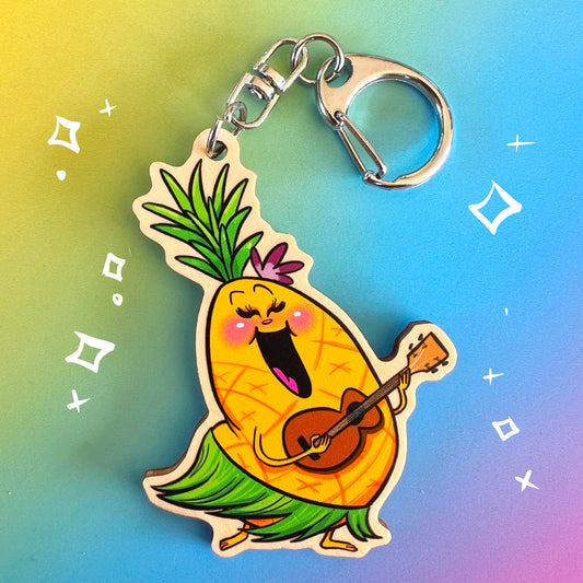 Pineapple Ukulele Keychain