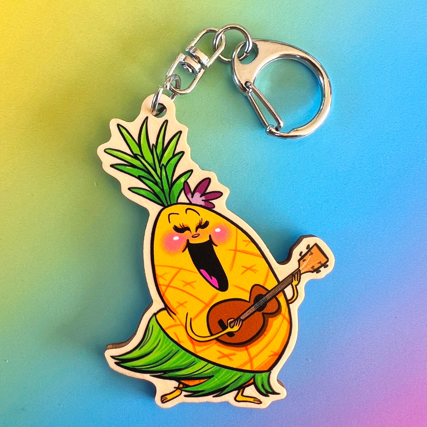 Pineapple Ukulele Keychain