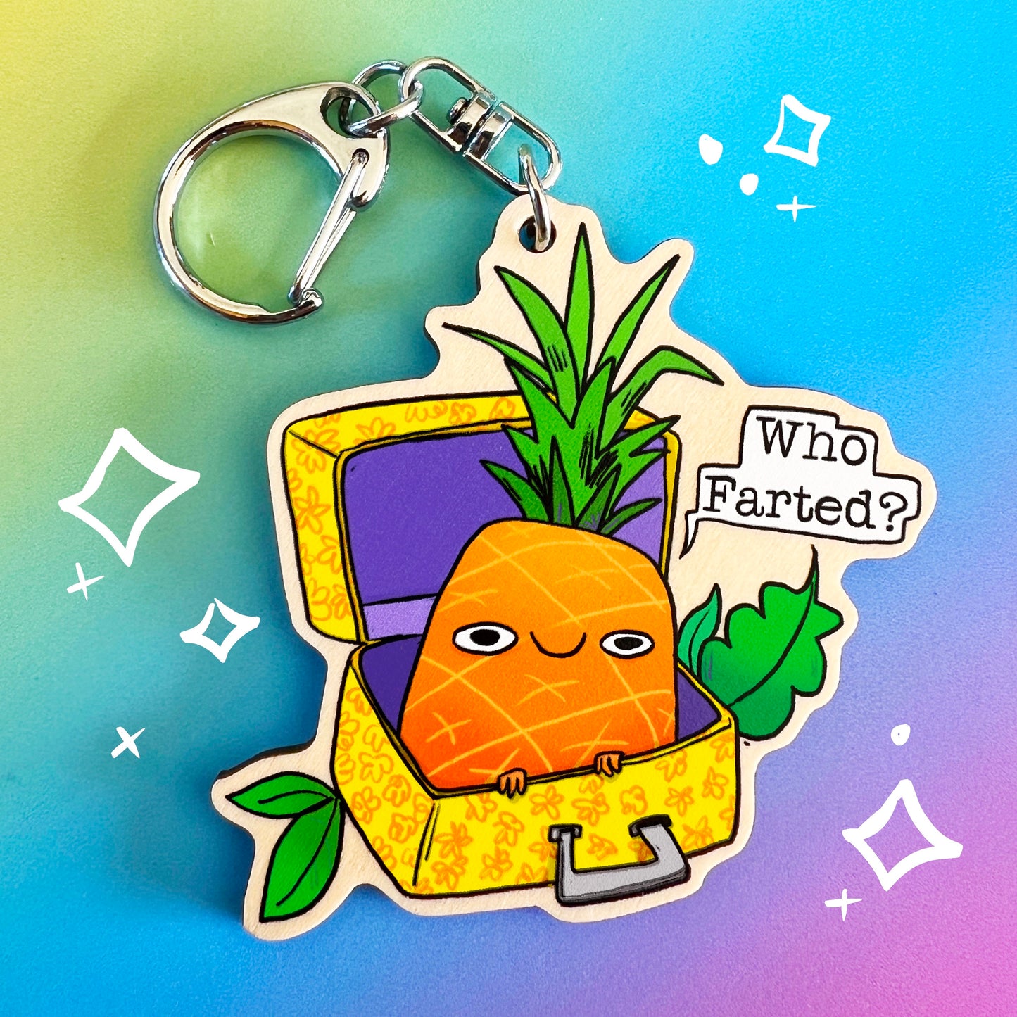 Who Farted Pineapple Keychain