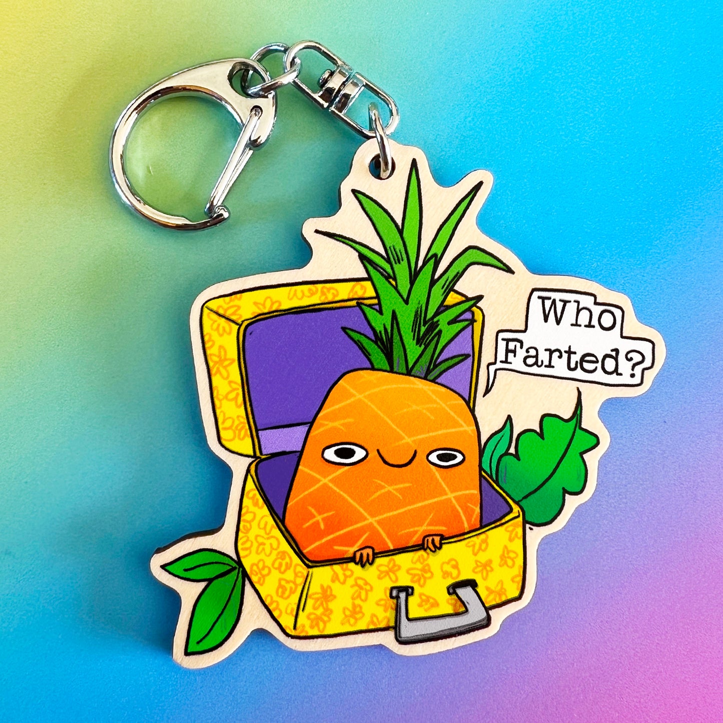 Who Farted Pineapple Keychain