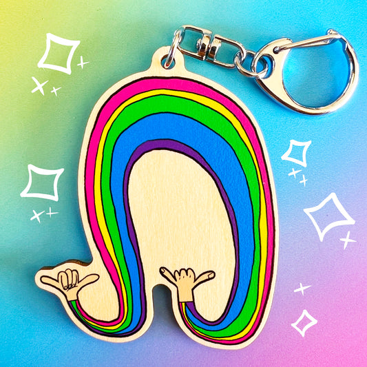 Rainbow Shaka Keychain