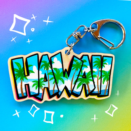 Hawaii Palm Trees Keychain