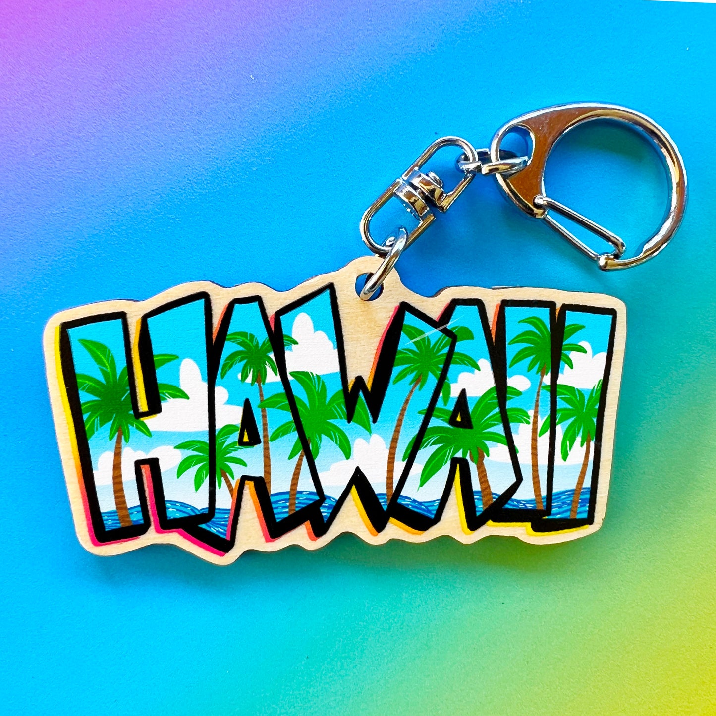 Hawaii Palm Trees Keychain