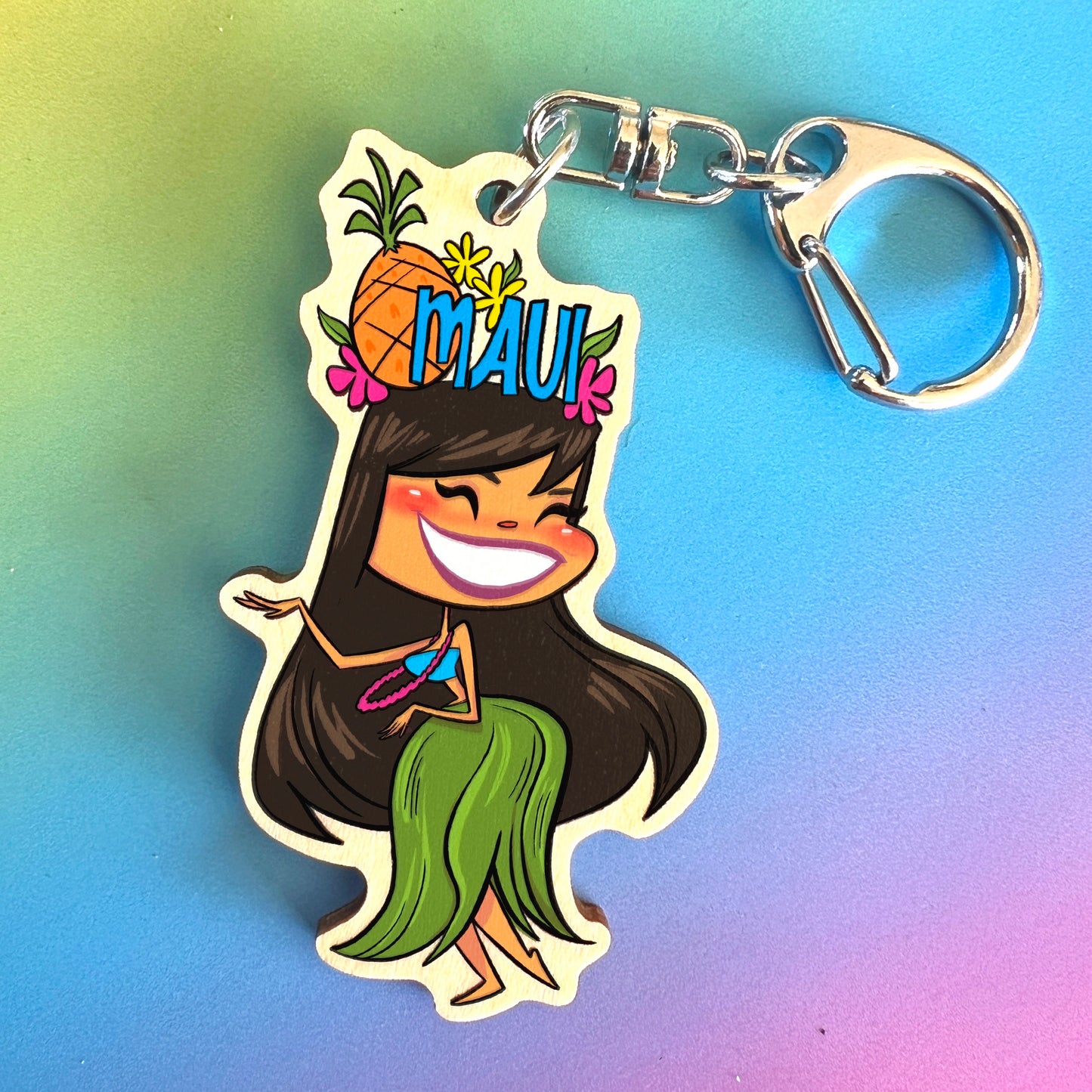 Hula Girl Maui Keychain