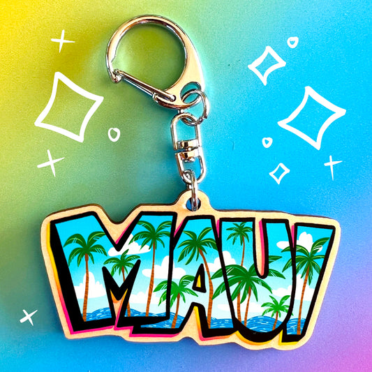 Maui Palm Trees Keychain