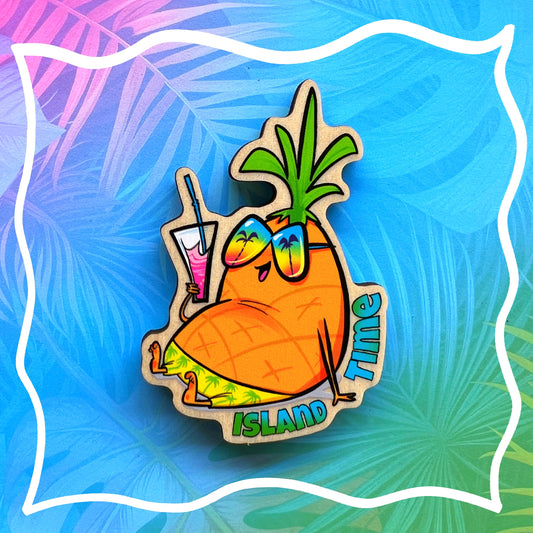 Island Time Pineapple Magnet