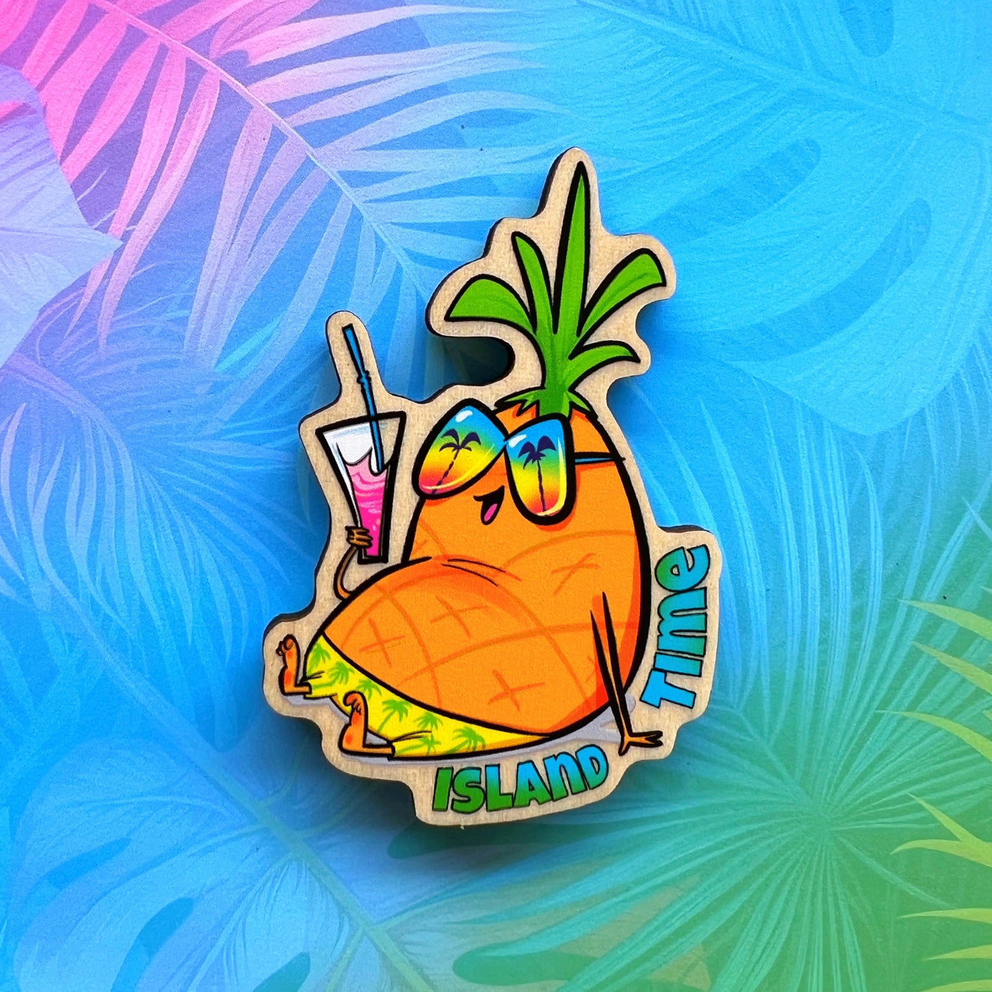 Island Time Pineapple Magnet