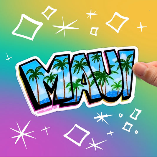 Maui Palm Trees Sticker