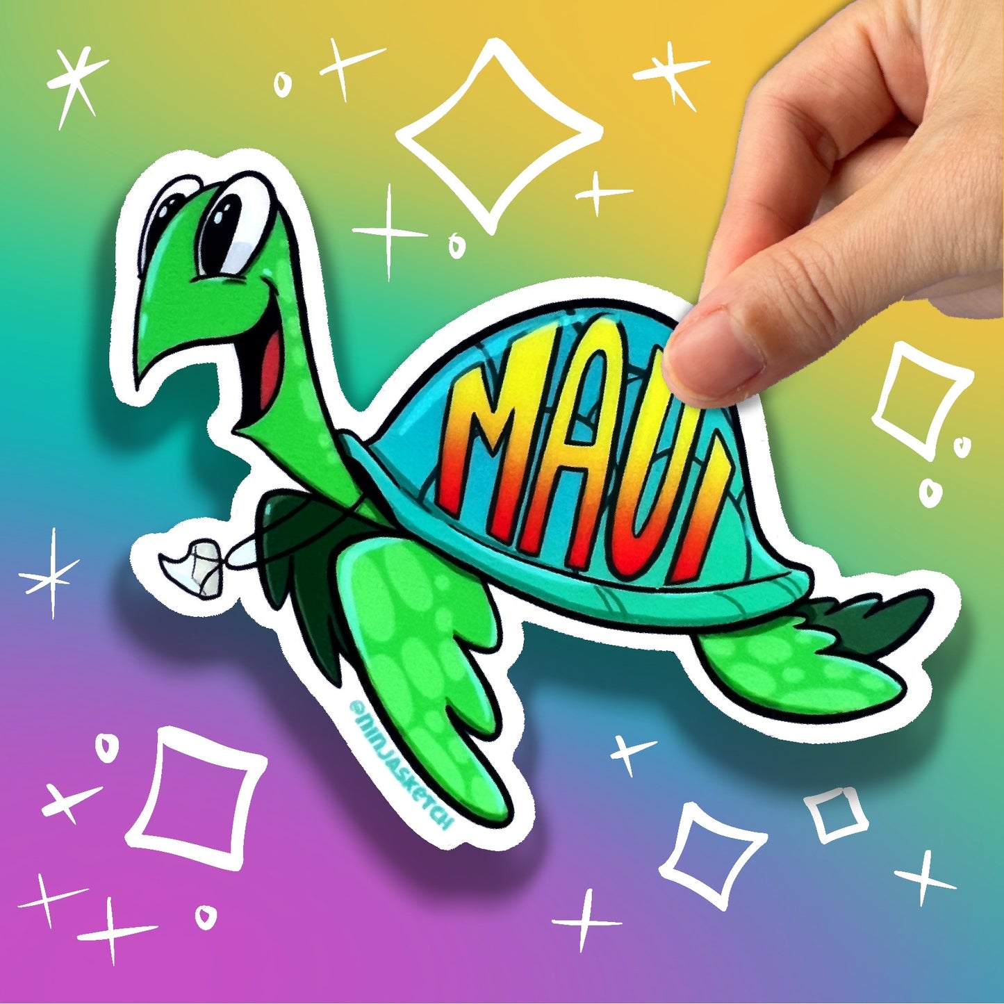 Turtle Maui Shell Sticker