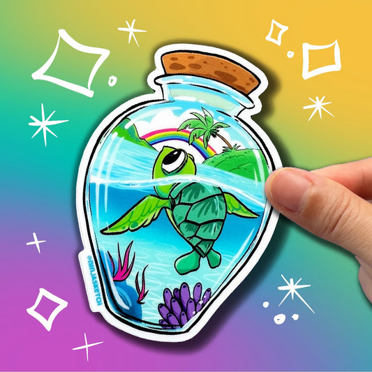 Turtle in a Bottle Sticker