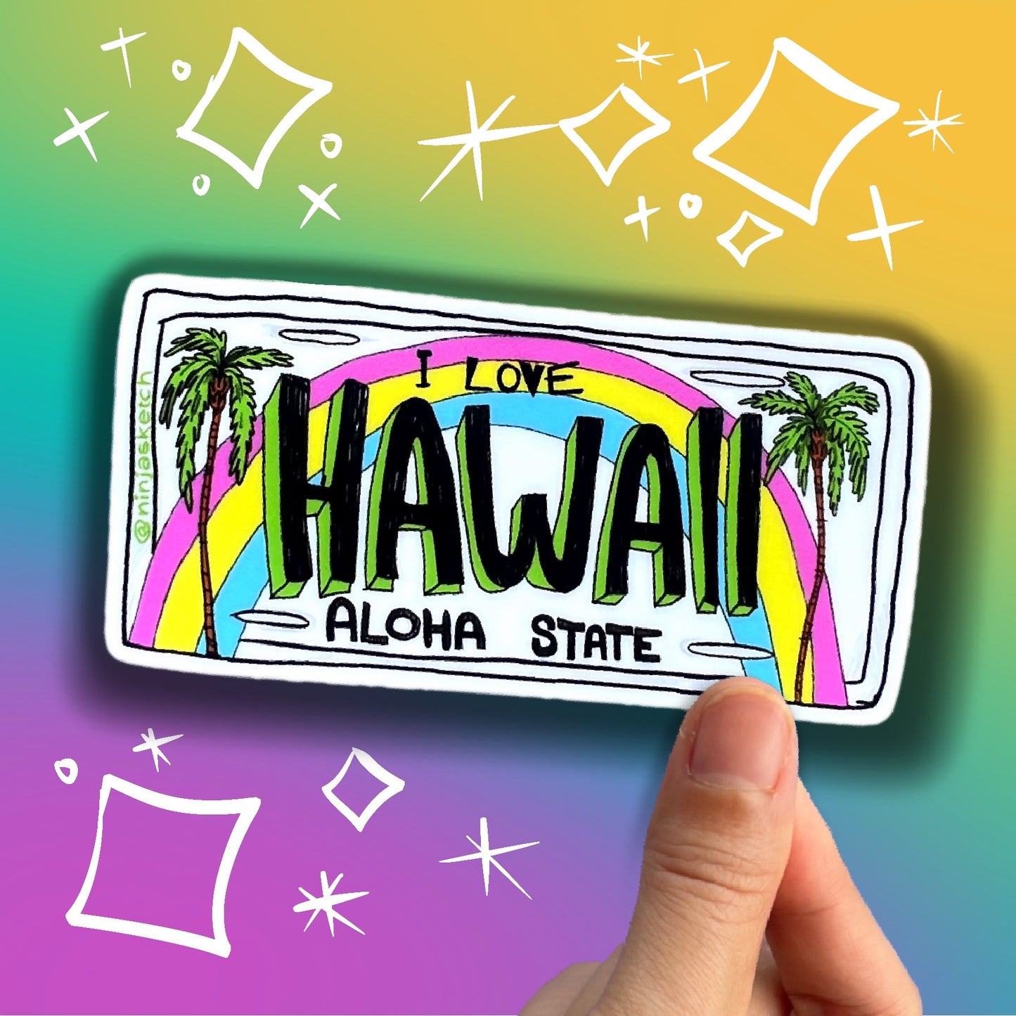 Hawaii License Plate Sticker