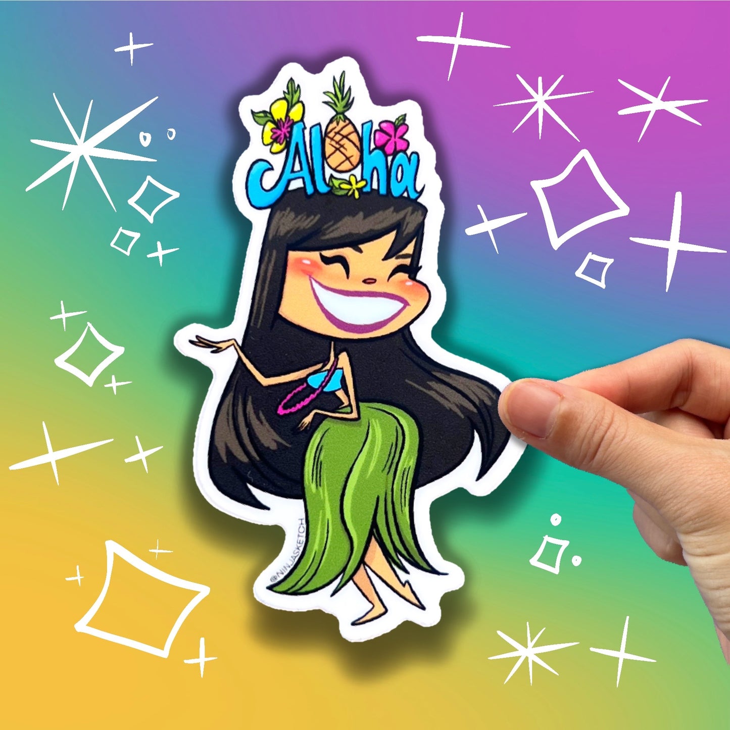 Hula Girl Sticker