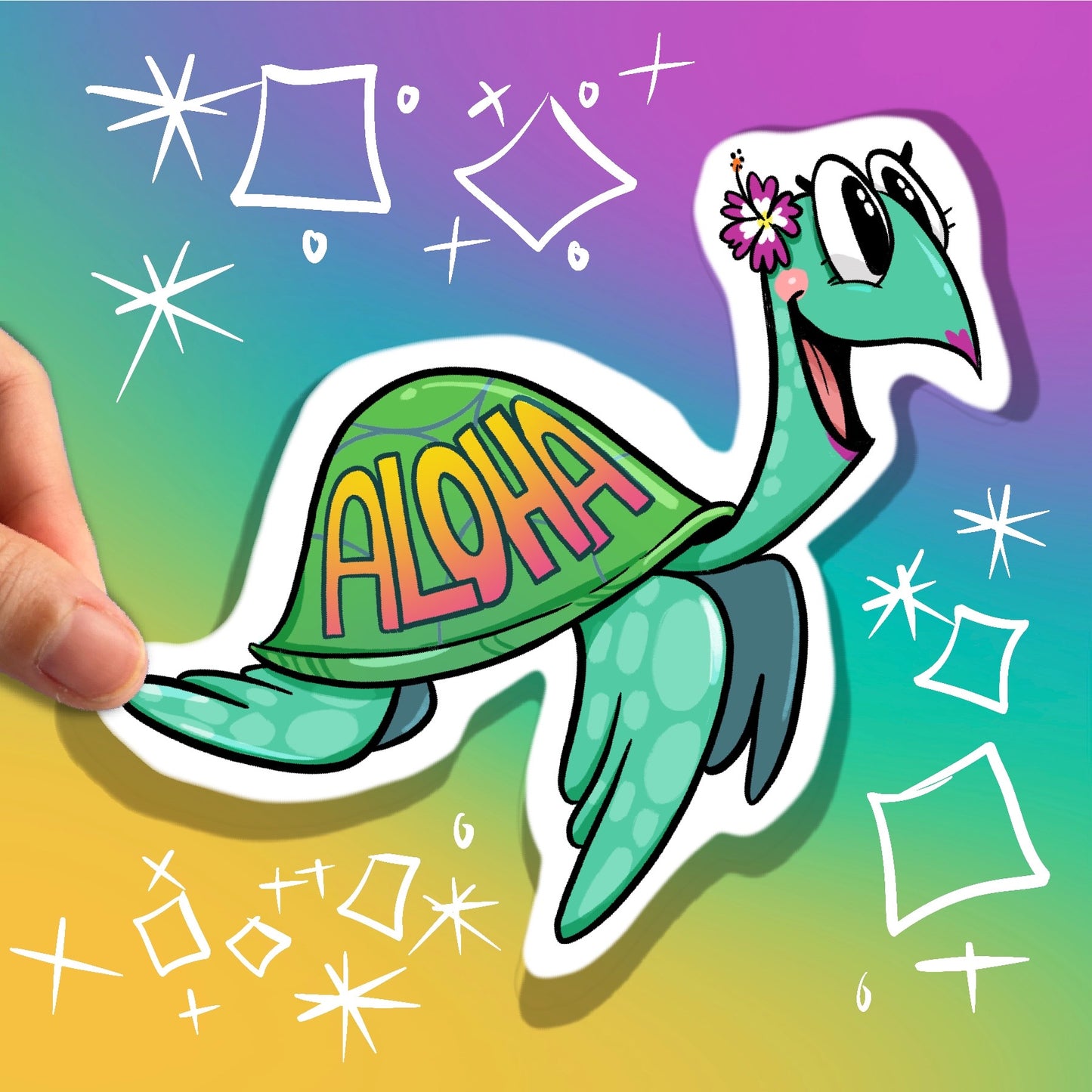 Turtle Shell Aloha Sticker