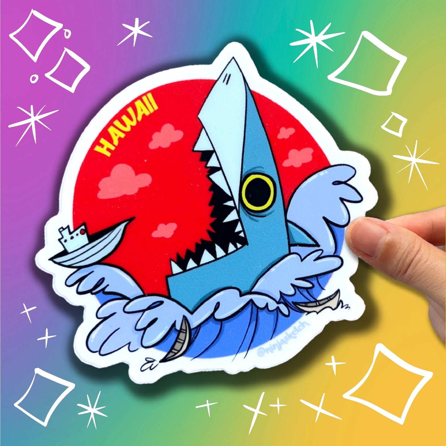 Shark Attack Sticker