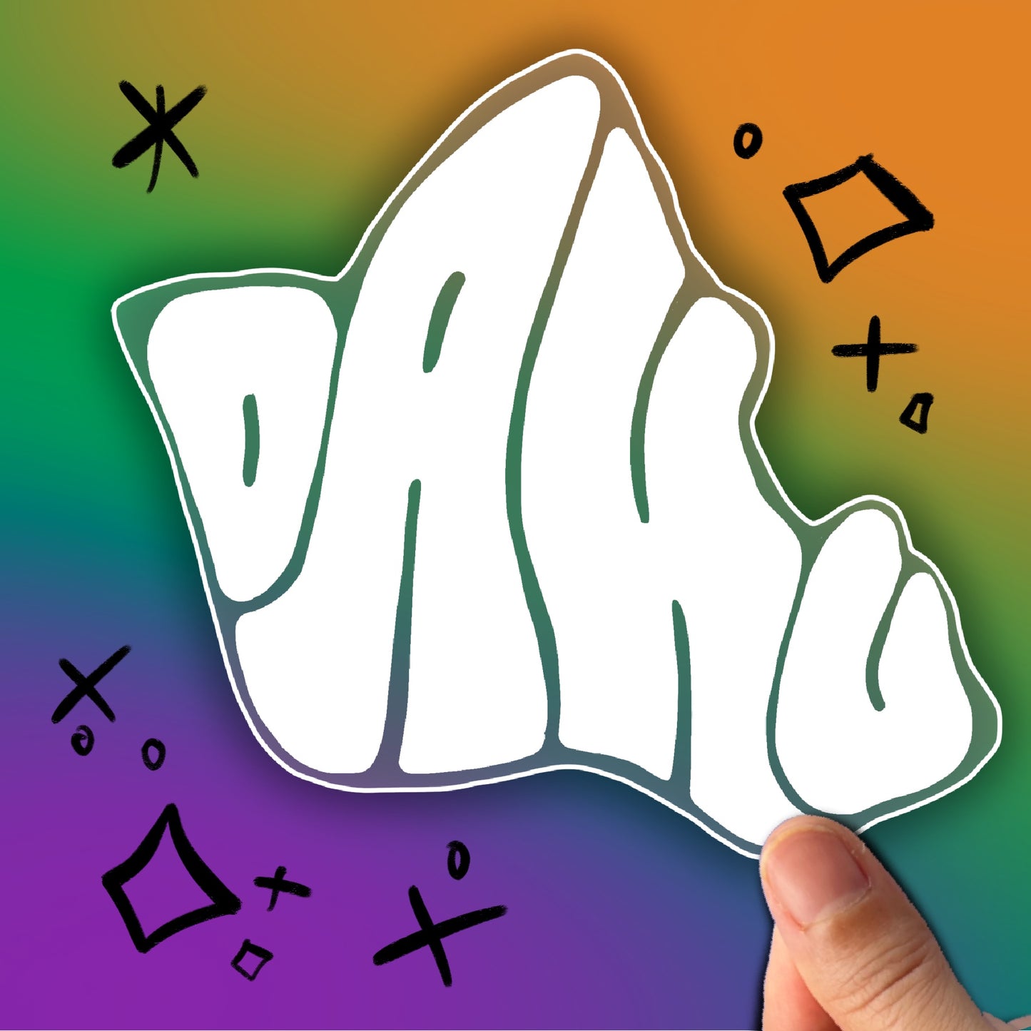 Shape of Oahu Decal Sticker