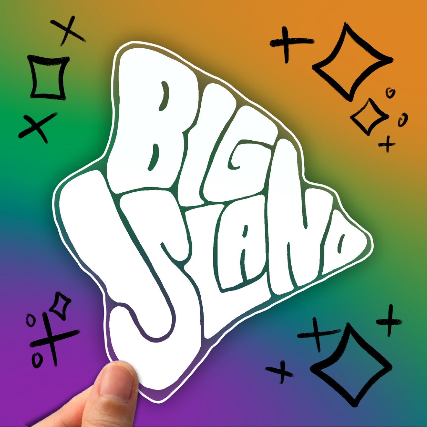 Shape of Big Island Decal Sticker