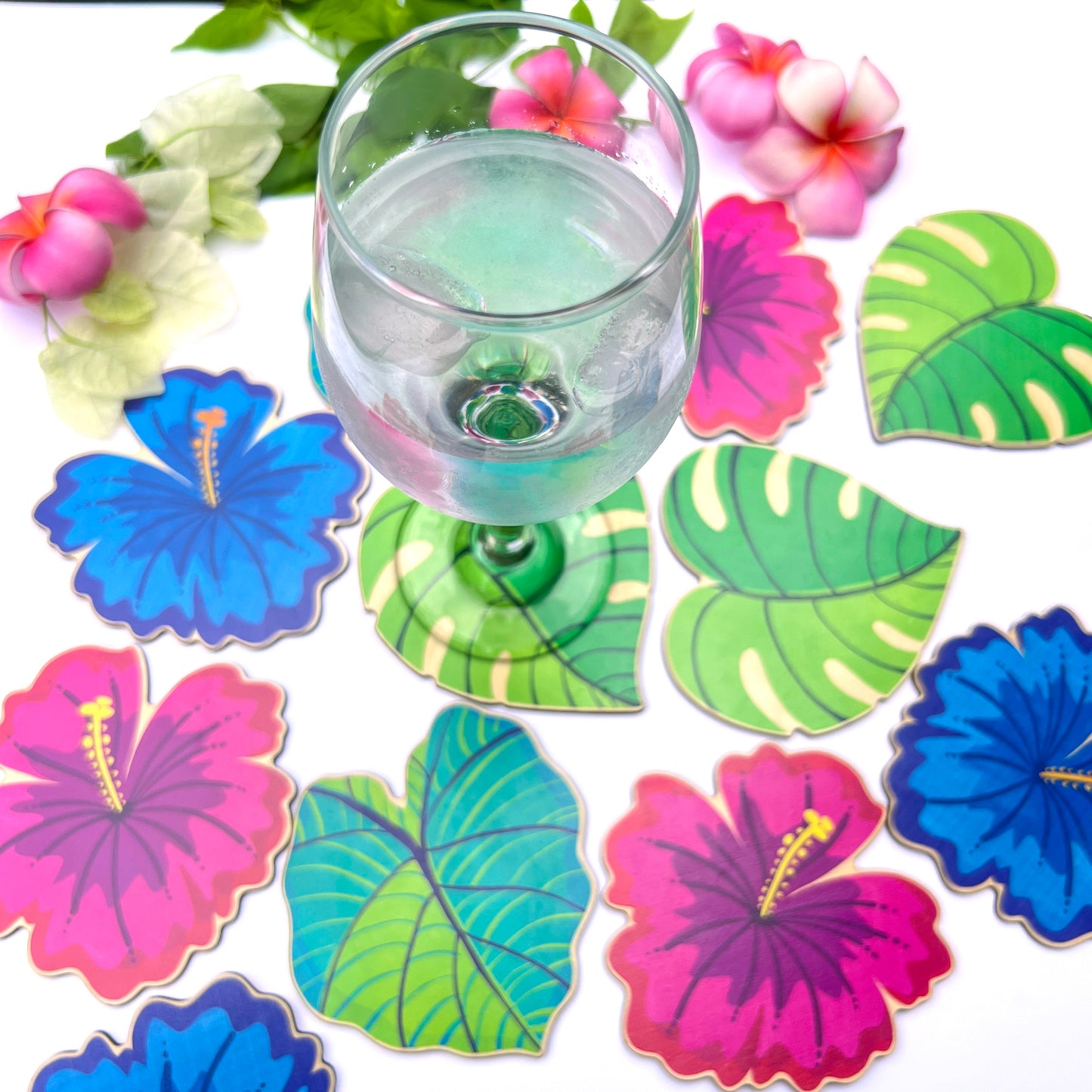 Botanical Floral Coaster Set