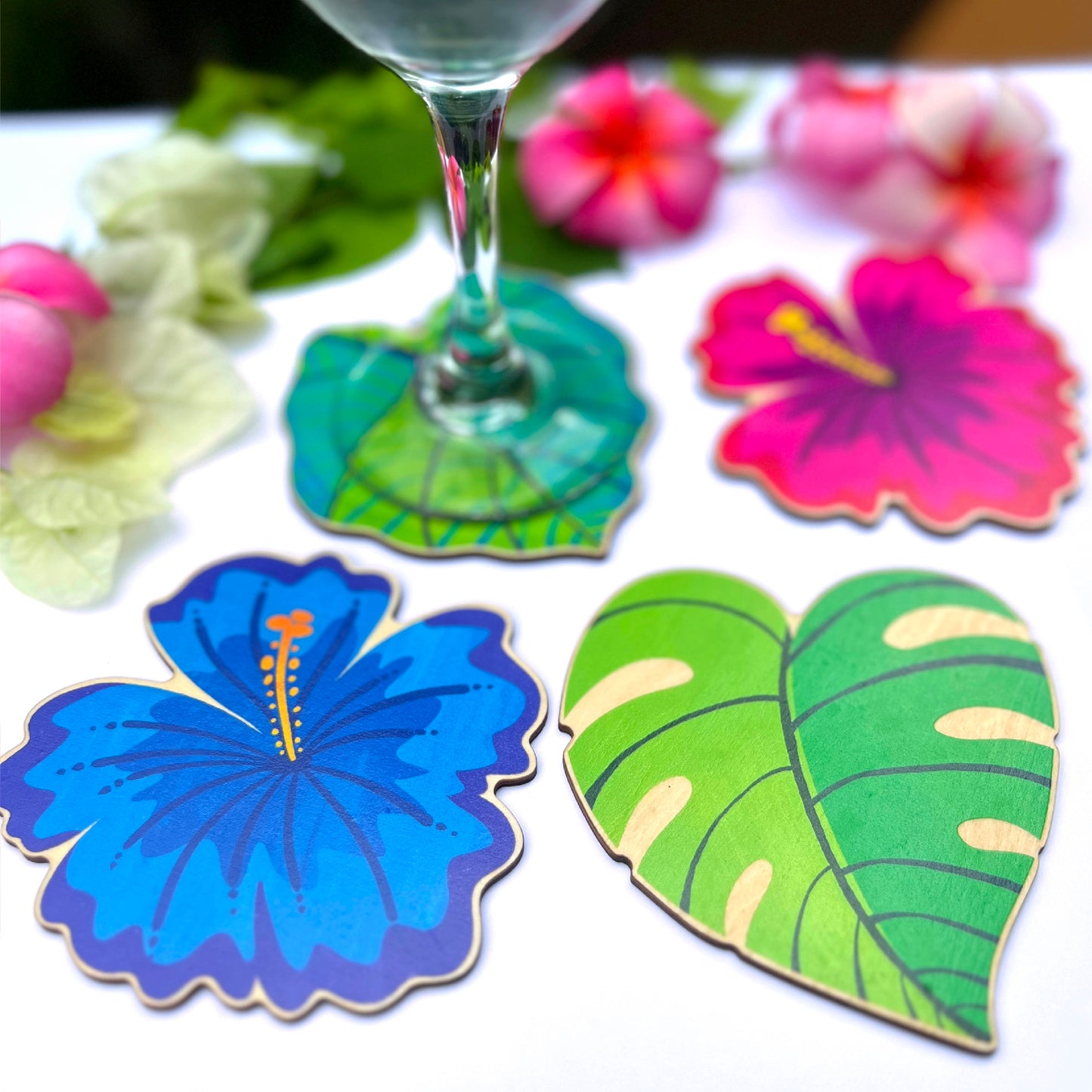 Botanical Floral Coaster Set