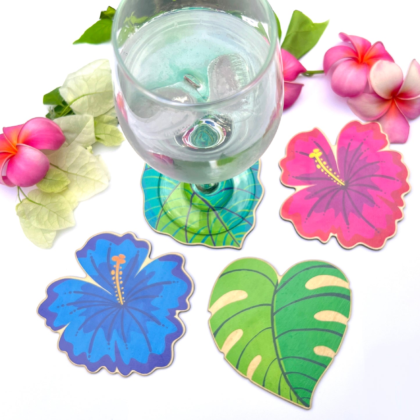 Botanical Floral Coaster Set