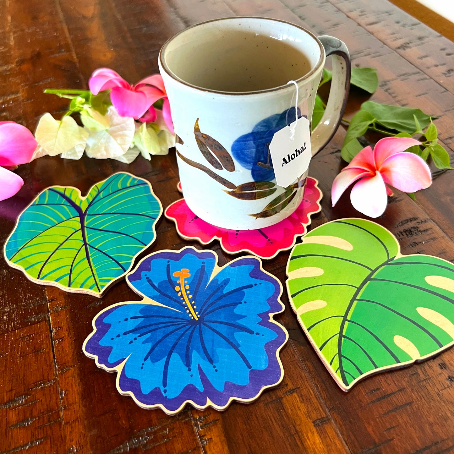 Botanical Floral Coaster Set