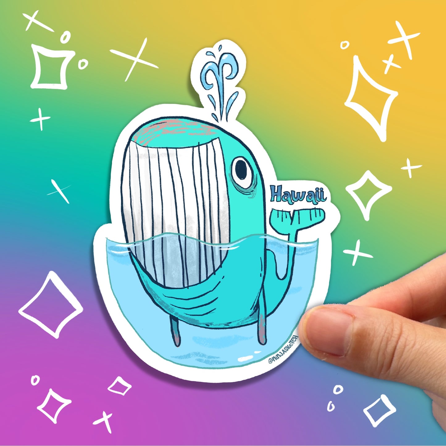 Smiling Whale Sticker