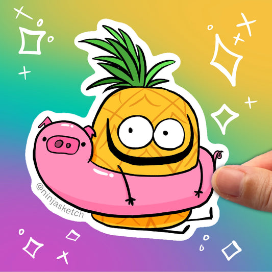 Pineapple in Pig Floaty Sticker