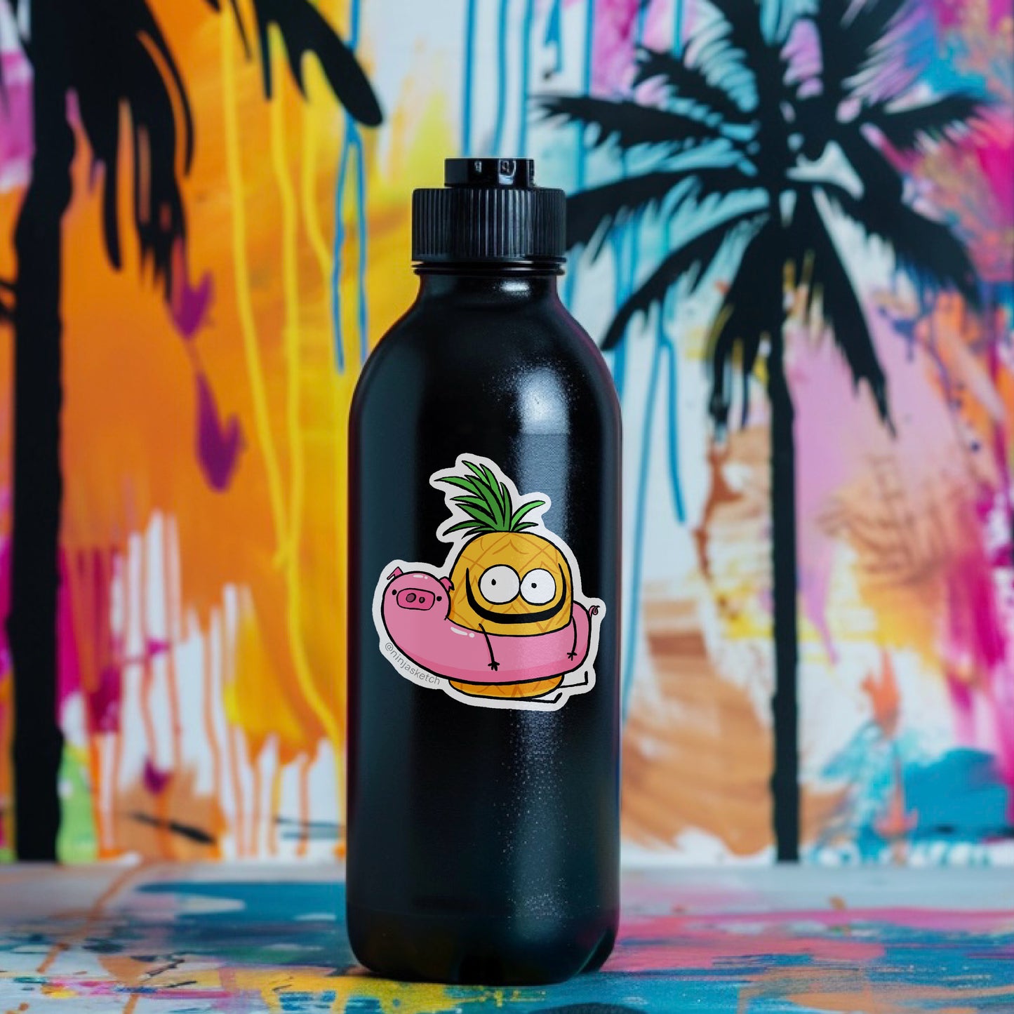 Pineapple in Pig Floaty Sticker