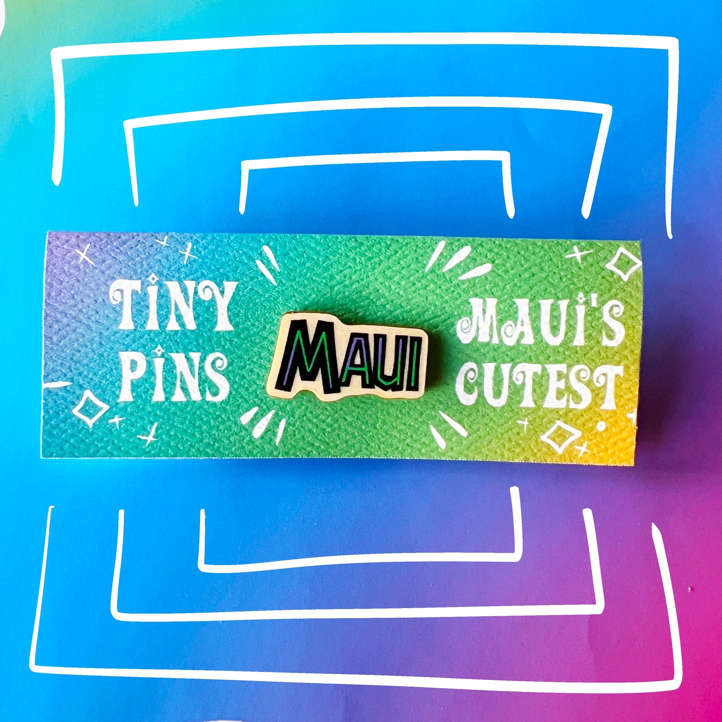 Maui Jurassic Font Tiny Wood Pin