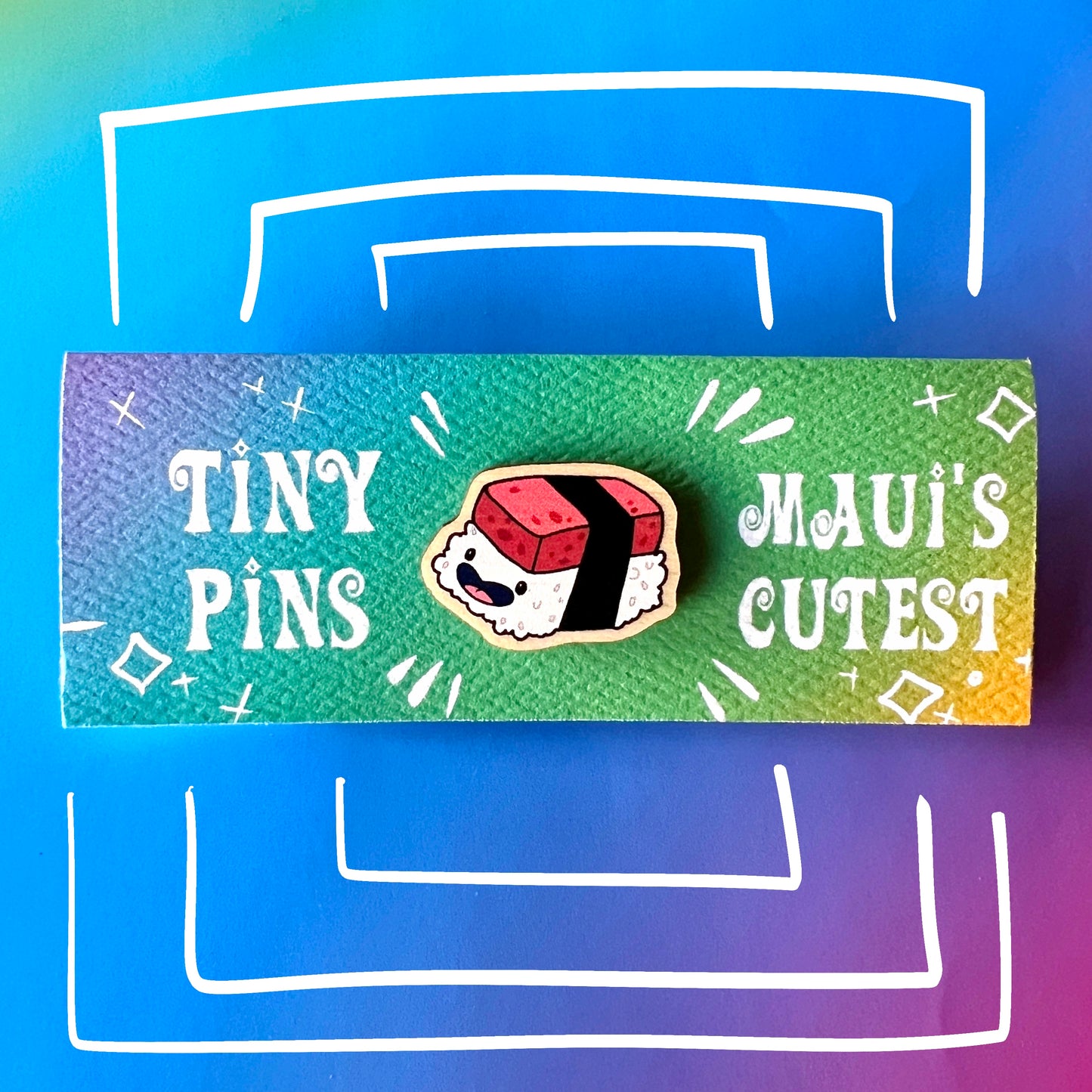 Spam Musubi Tiny Wood Pin