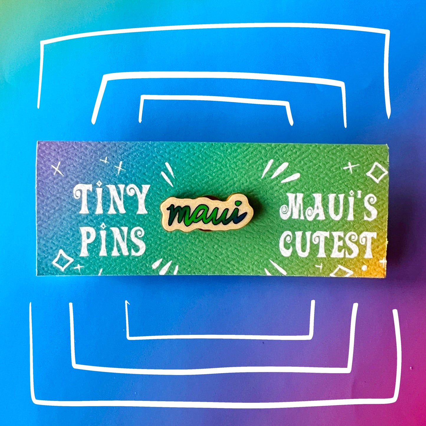 Maui Cursive Tiny Wood Pin