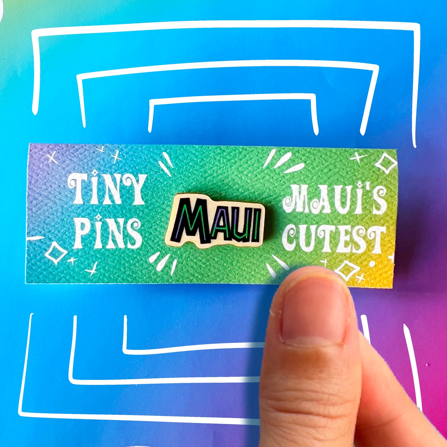 Maui Jurassic Font Tiny Wood Pin