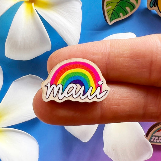 Maui Rainbow Tiny Wood Pin