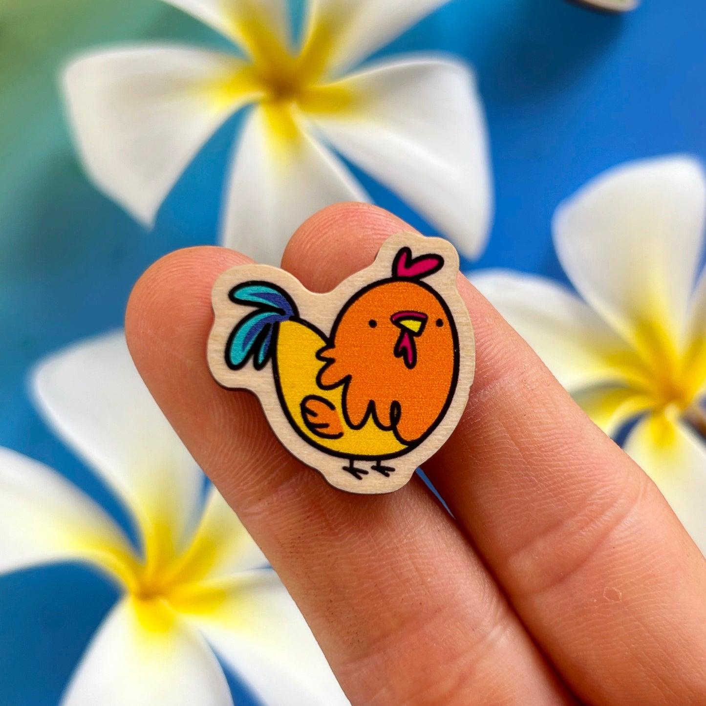 Chicken Tiny Wood Pin