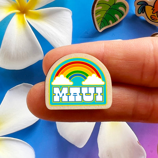 Maui Rainbow Tiny Wood Pin