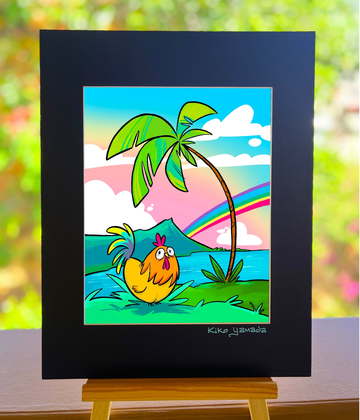 Chicken in Hawaii Illustration