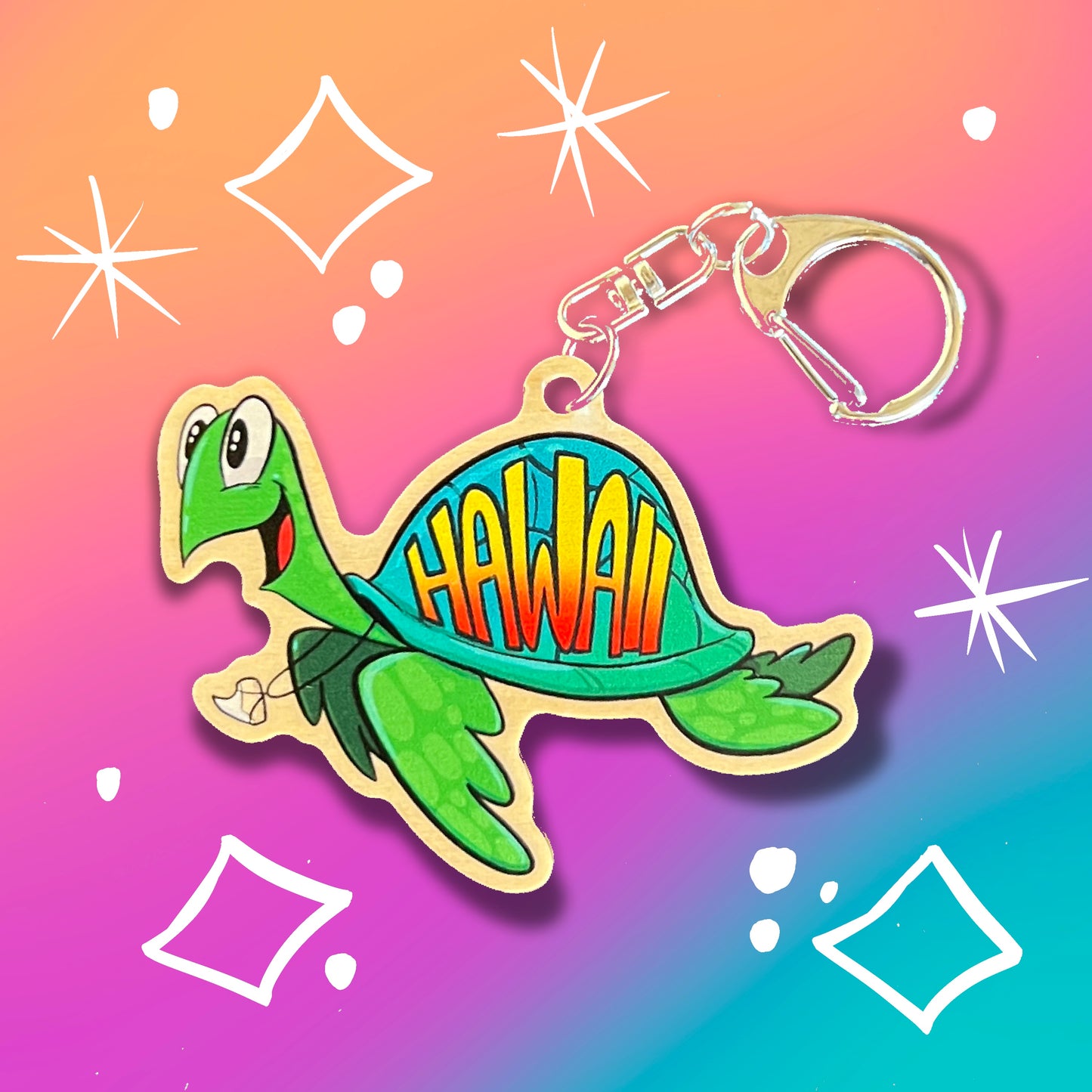 Turtle Shell Hawaii Keychain