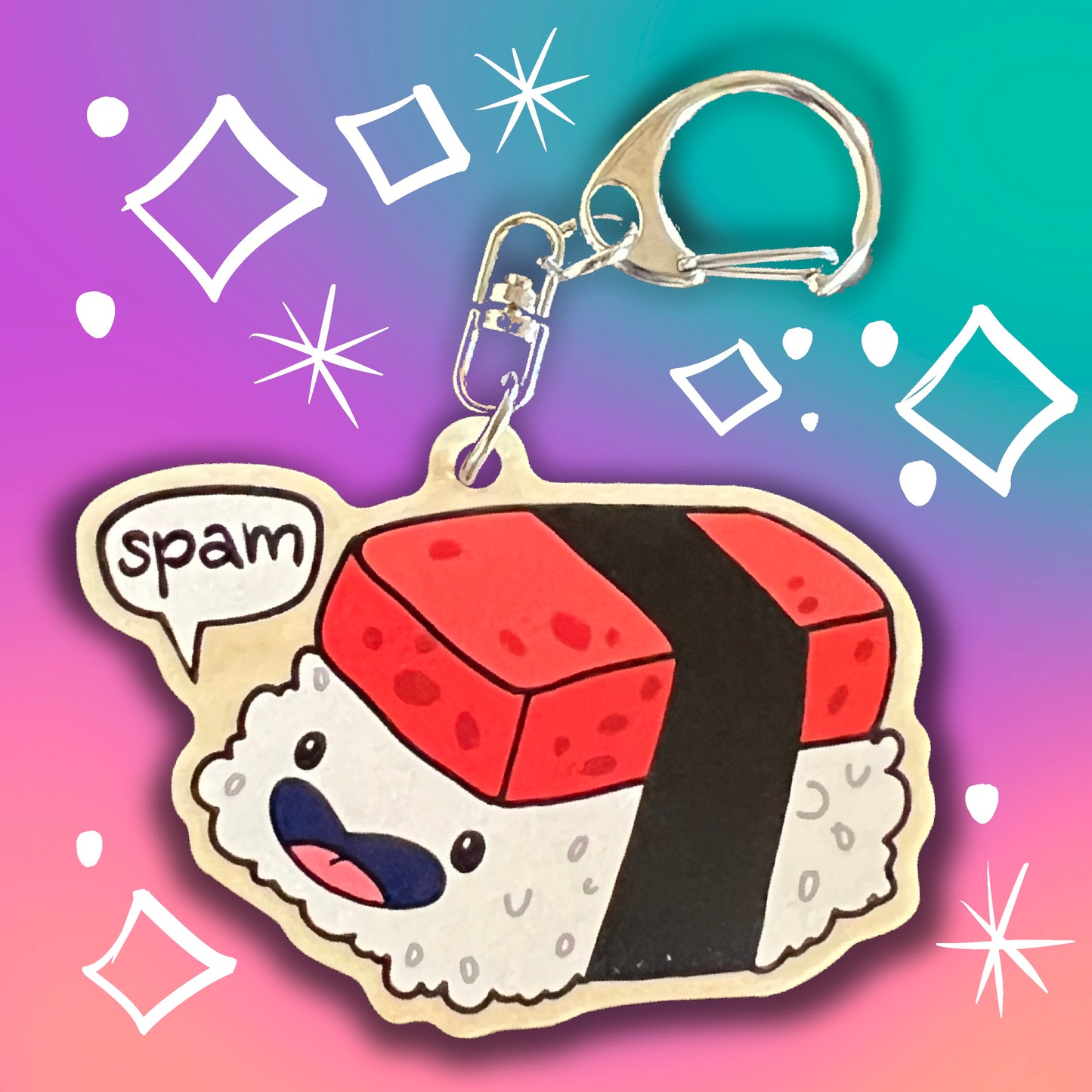 Talking Spam Musubi Keychain